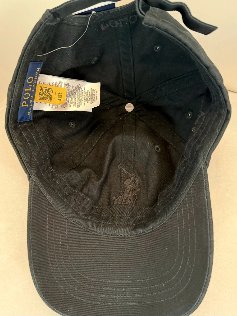 Polo Ralph Lauren Big Pony Tonal Black Baseball Cap Hat Unisex - NWT